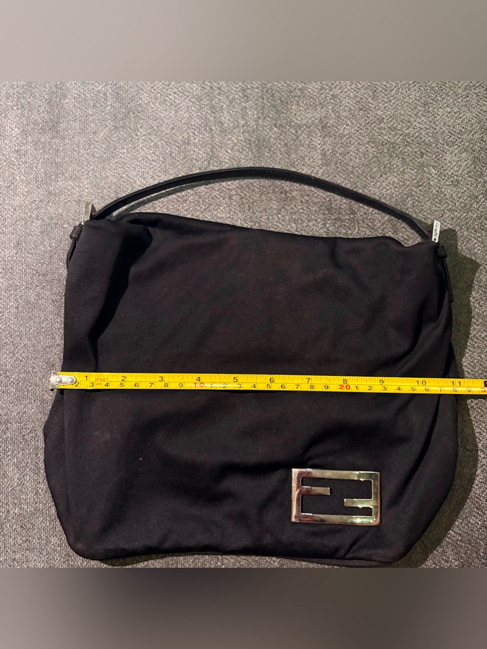 Vintage Fendi Black Nylon Mini Baguette Shoulder Bag FF Buckle Made Italy - Picture 7 of 7